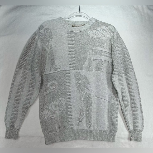 Shenandoah Other - Vintage Shenandoah All Over Golf Pullover Sweater Made USA Tan Cream Mens Medium